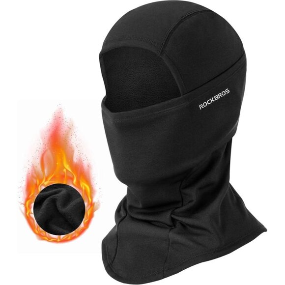 Rockbros Men's Black Windproof Cold Weather Winter Thermal Hood Balaclava Mask - Picture 1 of 6